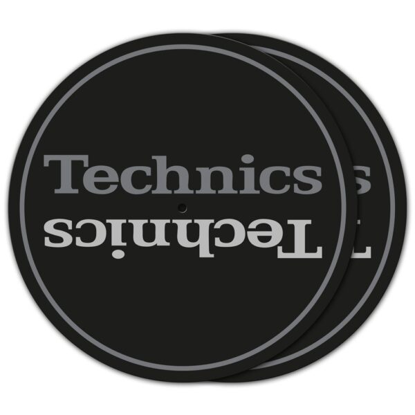 2x Technics Slipmats – Schwarz Mit Weißem Logo