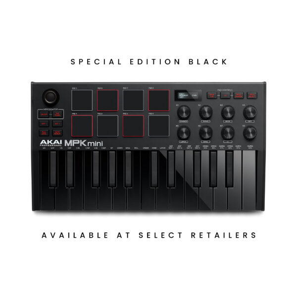 Akai Professional MPK Mini MK3 Midi 鍵盤 限量黑(附贈免費線上編曲教學)