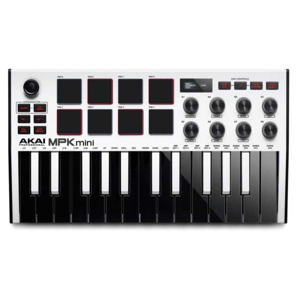 AKAI MPK Mini MK3 midi 鍵盤 白色(附贈免費線上編曲教學)